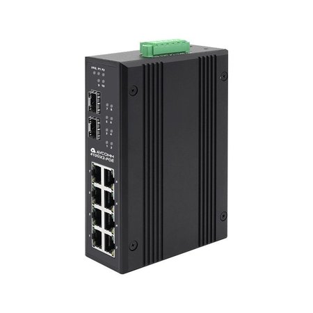 AVCOMM 10-Port Industrial POE Unmanaged Ethernet Switch 410GX2-POE-ST